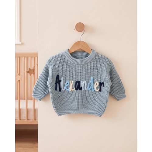 Personalized Baby Sweater • Baby Shower Gift • Handmade Crocheted Name Sweater