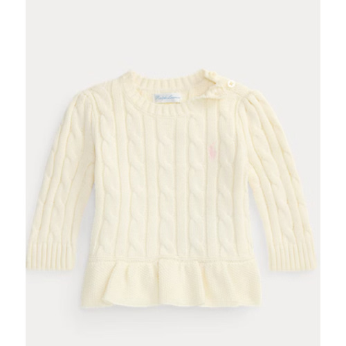 Cable-Knit Cotton Peplum Sweater | Ralph Lauren