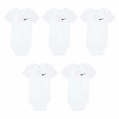 Nike Essentials Baby (0-9M) 5-Pack Bodysuit Set Color: White Size: 3M