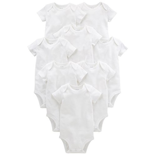 Simple Joys by Carter's Baby 8-Pack Short-Sleeve Bodysuit, White, 0-3 Months