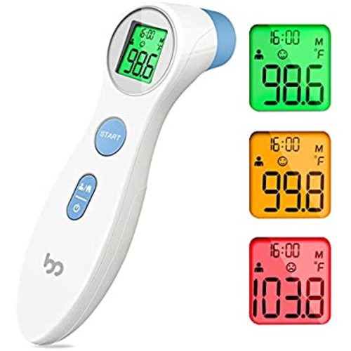 Touchless Forehead Thermometer for Adults, Kids and Babies, Digital Infrared Medical Non Contact Thermometer with Fever Indicator, Professional Forehead Thermometer 1s Instant Accurate Reading