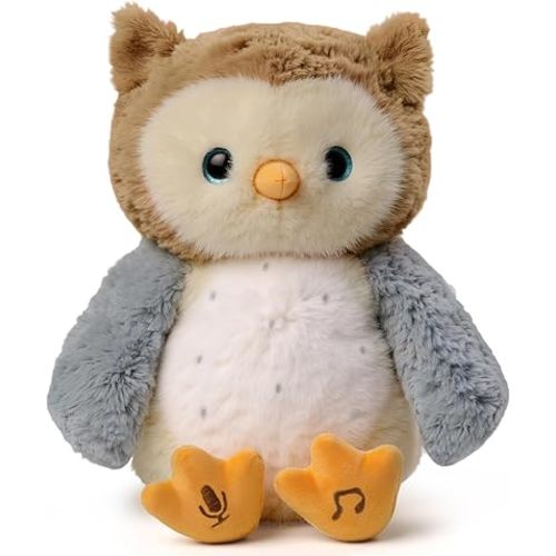 Owl Plush Stuffed Baby's Animal Toy Interactive Owl Toy with Sounds and Shake Hands, Singing Record Repeat What You Say, Birthday Gifts for Toddlers Kids