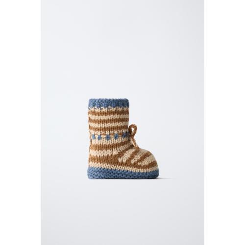 STRIPED KNIT BOOTIE - Multi-color | ZARA United States