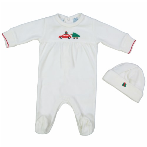 Velour Holiday Romper with Hat