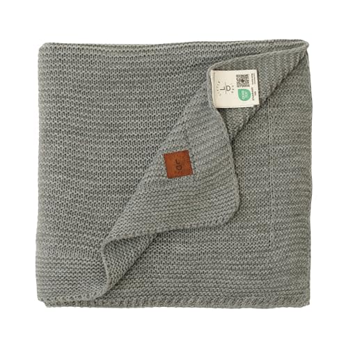 Little Dedi Soft Baby Knitted Blanket - Soft Toddler, Crib, Stroller Blanket - Neutral Swaddle and Receiving Blanket for Newborns, 30"x40", Light Grey