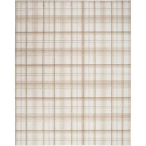 Nourison Grafix 8'6" x 12' Ivory Beige Farmhouse Indoor Rug : Target