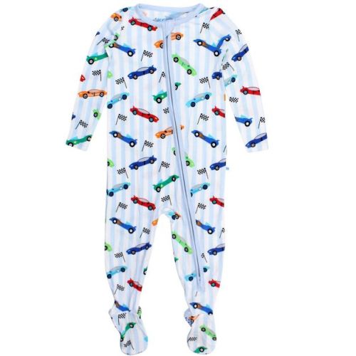 RuggedButts SoftSnooze Baby Boys One Piece Footie Pajamas - Let's Roll, 0-3m