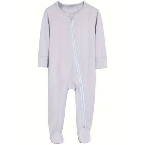 WIBACKER Unisex Baby Bamboo Footies Pajamas, Buttery Soft Sleep 'N Play PJs, 2-Way Zipper Closure, 0-18 Months