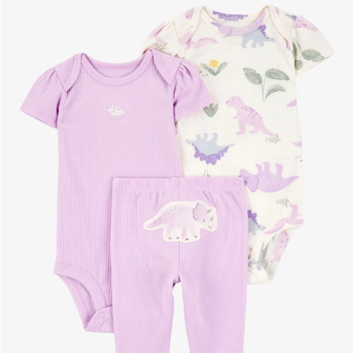 Baby Girl 3-Piece Dinosaur Little Character Set - Purple | Carter's