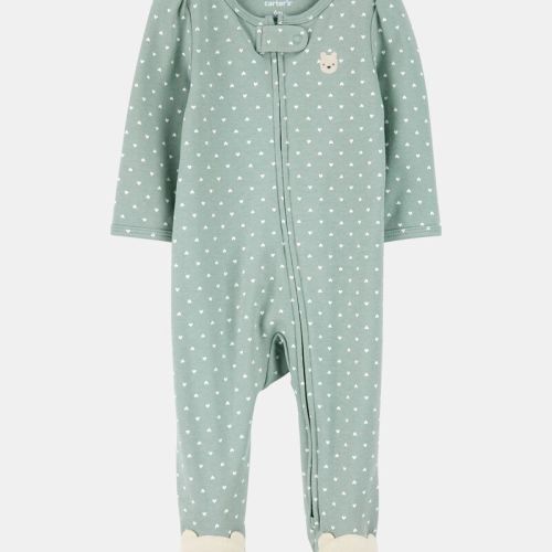 Baby Girl Polka Dot 2-Way Zip Cotton Sleeper pyjamas | Carter’s Oshkosh Canada