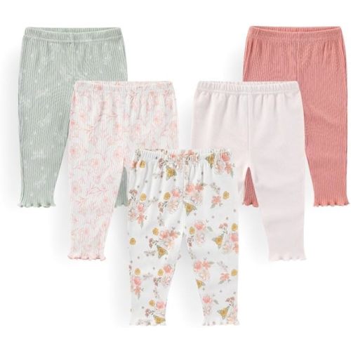 Unisex Baby Boy Girl Pants Sets Cotton Soft Infants Bottoms Casual 5 Pack 0-12 Month Babies' Leggings
