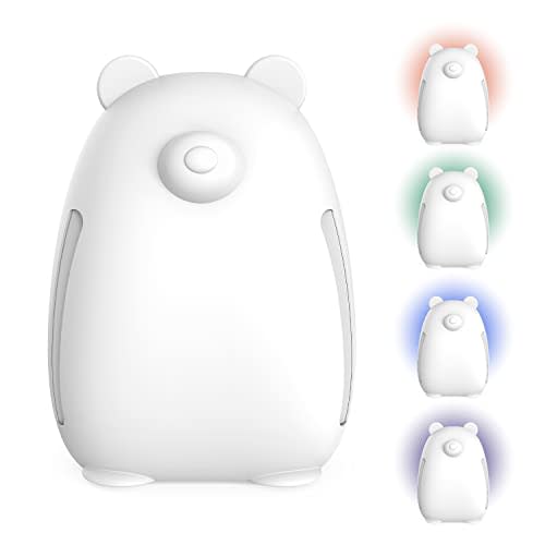 Pure Enrichment PureBaby Kids Bear Air True HEPA Air Purifier - 4 Stage Air Filtration, UV-C Light, and Night Light for Medium-Large Rooms - Baby Nurseries, Kid Bedrooms (White)