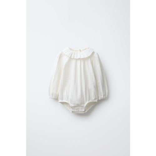 EMBROIDERED FAGOTING BODYSUIT - Ecru | ZARA United States