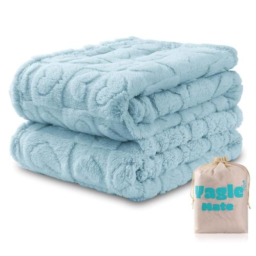 2 Pcs Blue Small Kid Blanket for Boys Soft Cozy Throw Blankets for Bed, Cute Small Travel Blanket, 40 X 50