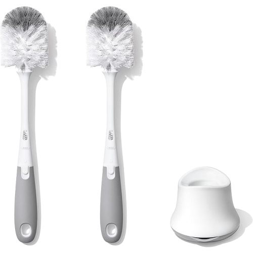 Amazon.com: OXO Tot Bottle Brush with Nipple Cleaner and Stand – Gray, 2-Pack : Baby