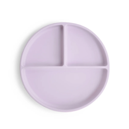 Mushie Baby Silicone Suction Plate (Lilac & Cambridge)