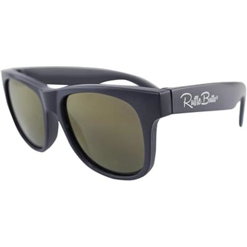 RuffleButts Kids Sunglasses Impact-Resistant Polycarbonate Lenses with 100% UVA/UVB Protection and Flexible BPA-Free Frames - Navy - 0-24 Months