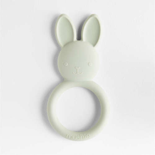 Mushie Green Bunny Silicone Baby Teether