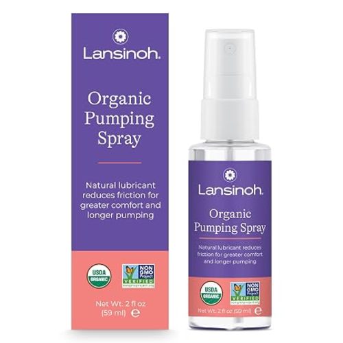 Lansinoh Organic Pumping Spray, Lanolin-Free Flange Lubricant, 2 Fl oz