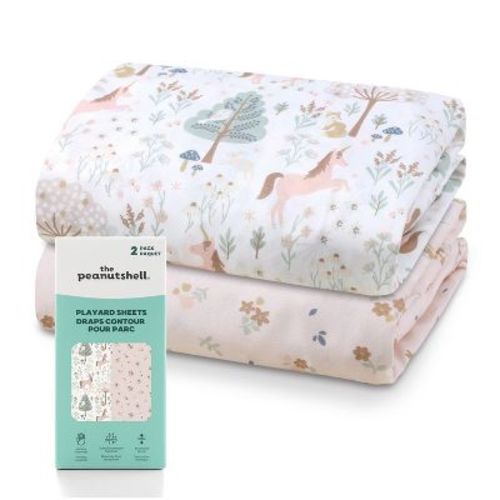 The Peanutshell Pack n Play Sheets, Mini Crib Sheets, Fits 39" x 27", 2 Pack