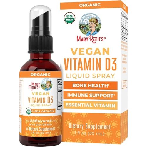 MaryRuth Organic Vitamin D Drops Spray, Adult & Kids Vitamin D, 30 Servings