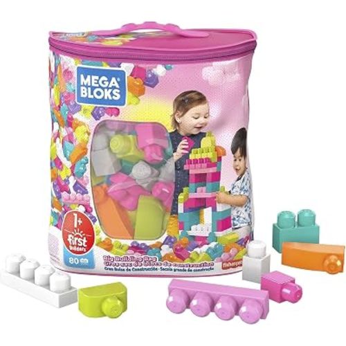 Mega Brands - First Builders: Big Build Pink Bag, 80 Pieces