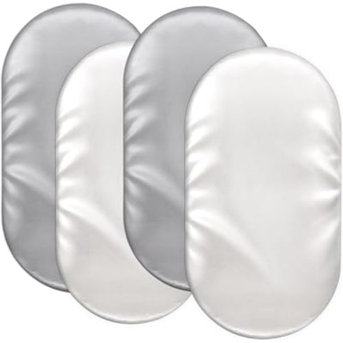 Baby Bassinet Sheets for Baby Boy Girls,4-Pack Fitted Bassinet Sheets Set Compatible with Halo Bassinest Swivel Sleeper,Baby Delight,Angelbliss,32"X16" (White & Gray)