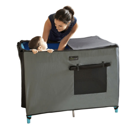 SnoozeShade for Pack n Plays & Mini Cribs | Blackout pack and play cover | Blocks 94% of light