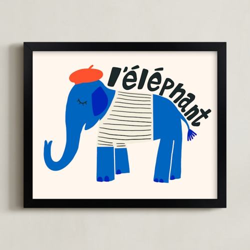 French Elephant Limited Edition Children's Art Print by Morgan Kendall