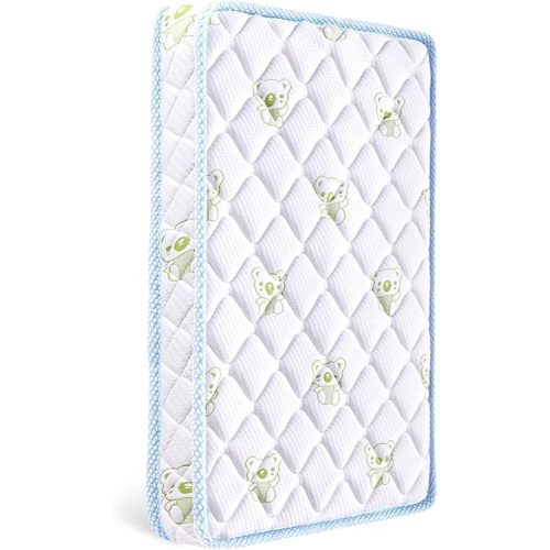 Premium Crib & Toddler Mattress, 100% Knitted Fabric, Premium Fleece Surface-Hypoallergenic, Soft Breathable, 5" Thick-Firm and Optimal Support, Non-Toxic Crib Mattress for Crib & Toddler Bed