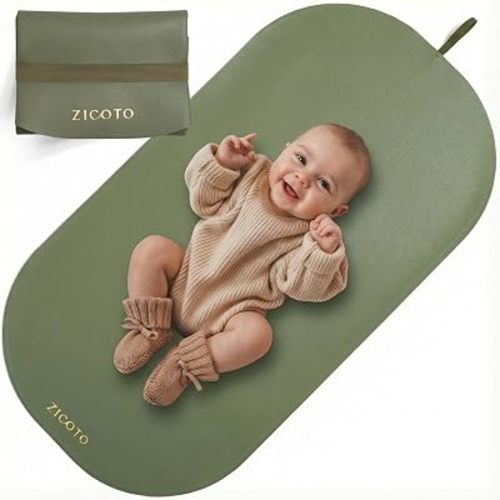 Beautiful Baby Diaper Changing Mat Made of Vegan Leather - Soft & Foldable
