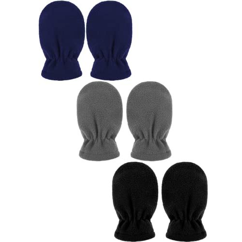 3 Pairs Baby and Toddler Winter Mittens Newborn Infant Fleece Warm Mittens Snow Gloves for Baby Boy and Girl