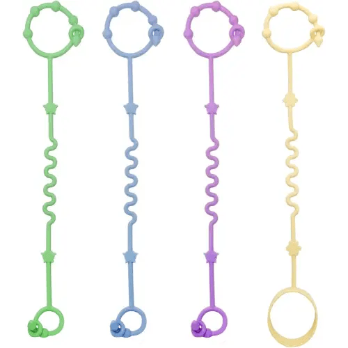 RTMOK - Tiras de juguete para bebé, juego de clips de silicona para chupete, se aplica a juguete de asiento de coche, juguete de dentición, trona, accesorios de cochecito, clips de juguete para bebé