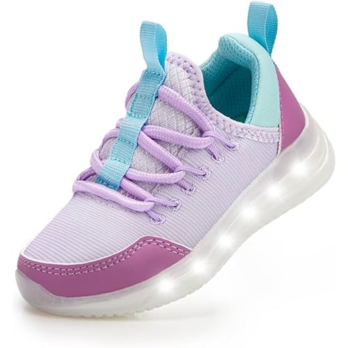 YESKIS Toddler Boys Girls Light Up Shoes Lightweight Mesh Breathable Fashion Led Flashing Walking Running Sneakers for Toddler and Little Kid