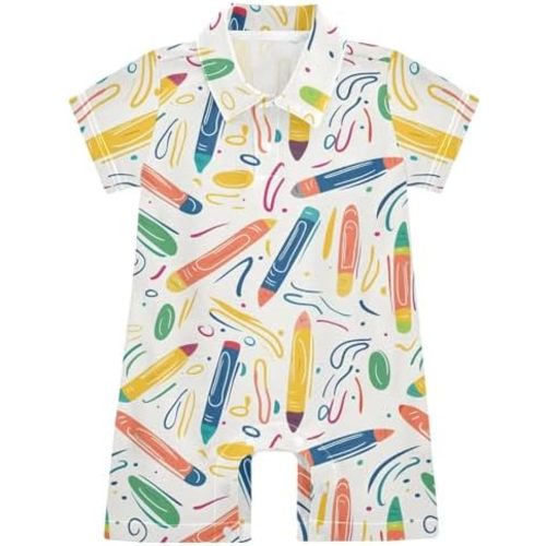 vvfelixl Brown Spots Cat Baby Boy Polo Clothes,Short Sleeve Baby Bodysuit,Collared Polo Romper for 0-24 Months