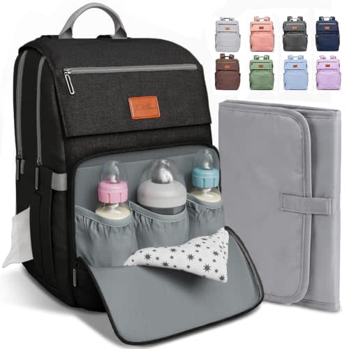 Pillani Baby Diaper Bag Backpack - Baby Bag for Girls & Boys, Large Waterproof Diaper Backpack - Baby Shower Gifts for Boys & Registry Must Haves - Travel Diaper Bags with Changing Pad - Newborn Stuff