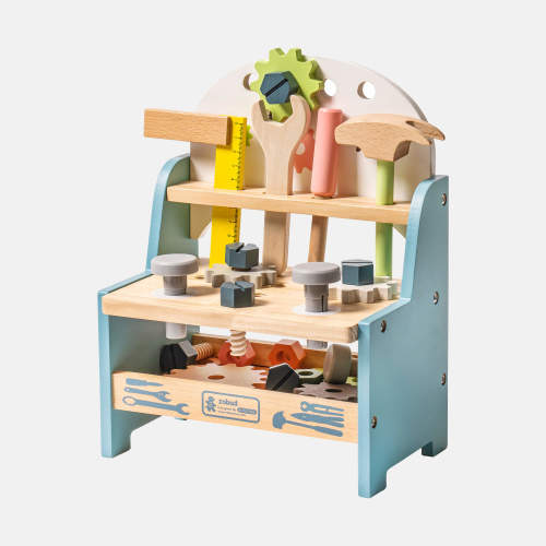 ROBUD Mini Wooden Play Tool Workbench Set