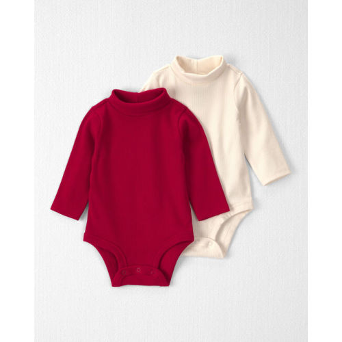 Baby Girl 2-Pack Organic Cotton Ribbed Mock Neck Bodysuits - Little Planet | Carter's