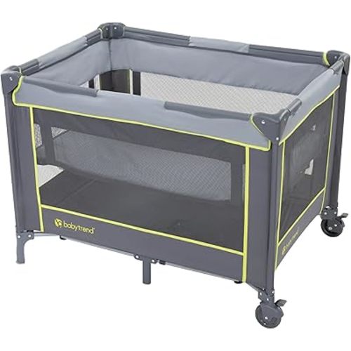 Baby Trend Portable Playard with Bassinet, Twinkle Lime