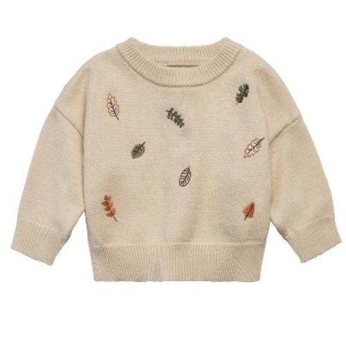 Modern Moments™ by Gerber Baby Neutral Embroidered Sweater, Light Beige, 3-6 Months