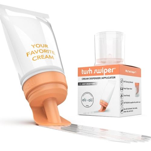 Eli & Ali Tush Swiper - Diaper Cream Applicator Fits Most Creams Orange 1pk | Hands Free Diaper Rash Cream & Butt Paste Applicator, Mess-Free Travel Ready & Hygienic Alternative to Diaper Cream Spatula