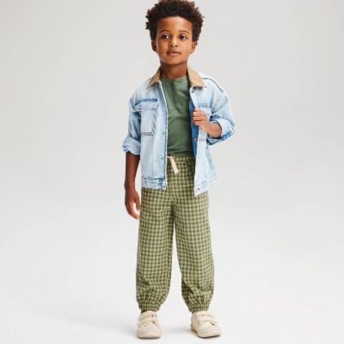 Toddler Boys' Baggy Plaid Pants - Cat & Jack™ Green 3T