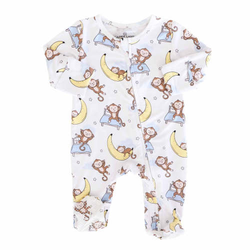 Monkey See, Monkey Snooze Zipper Footie