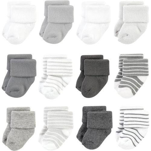 Hudson Baby Basics Unisex Baby Cozy Terry Baby Sock 12-Pack