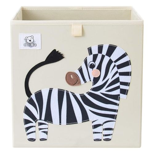 CLCROBD Foldable Animal Cube Storage Bins Fabric Toy Box/Chest/Organizer for Toddler/Kids Nursery, Playroom, 13 inch (Zebra)
