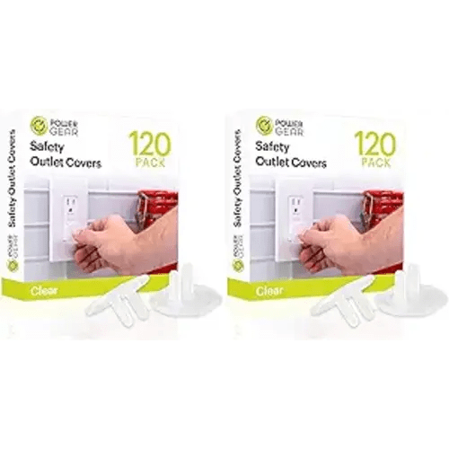 Power Gear Outlet Covers Baby Proofing Child Proof Plug Covers for Electrical Outlets Easy Install Outlet Plug-Covers UL Listed Shock Prevention Clear 54614,(Pack of 240)