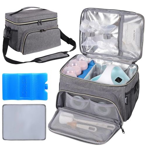 Breast Pump Bag Fit for Spectra S1 and S2, Pumping Bag with Breastmilk Ice Pack & Waterproof Mat, Perfect for Working Moms and Travel