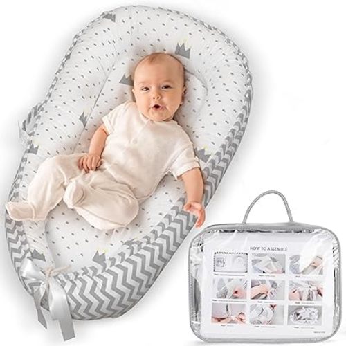 Baby Lounger - Breathable & Soft Baby Lounger for Newborn 0-24 Months, Soft Portable Baby Lounger Pillow, Newborn Babies Essentials, Snuggle Lounger Me