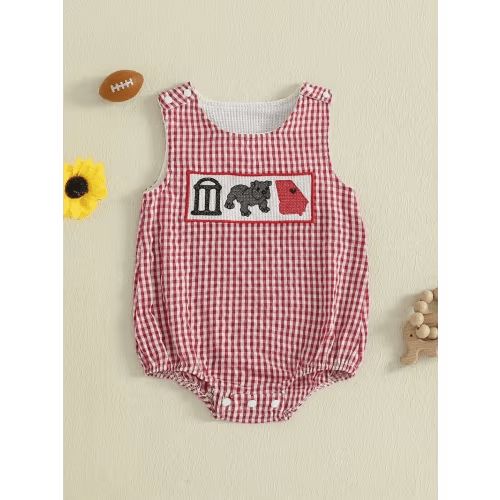 baby boy romper bulldog football embroidery cute - Temu