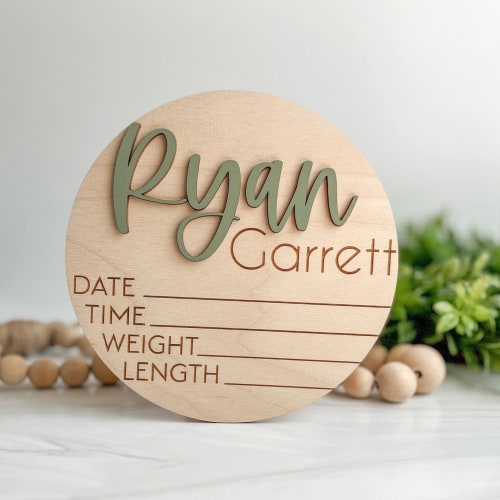 Personalized Baby Announcement Sign With Birth Stats | kkbaby25